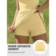 thumbnail image 5 of Attraco Tennis Dresses for Women Contrasting Colors with Shorts and Pockets and Bra V Neck Racerback Golf Activewear, 5 of 8