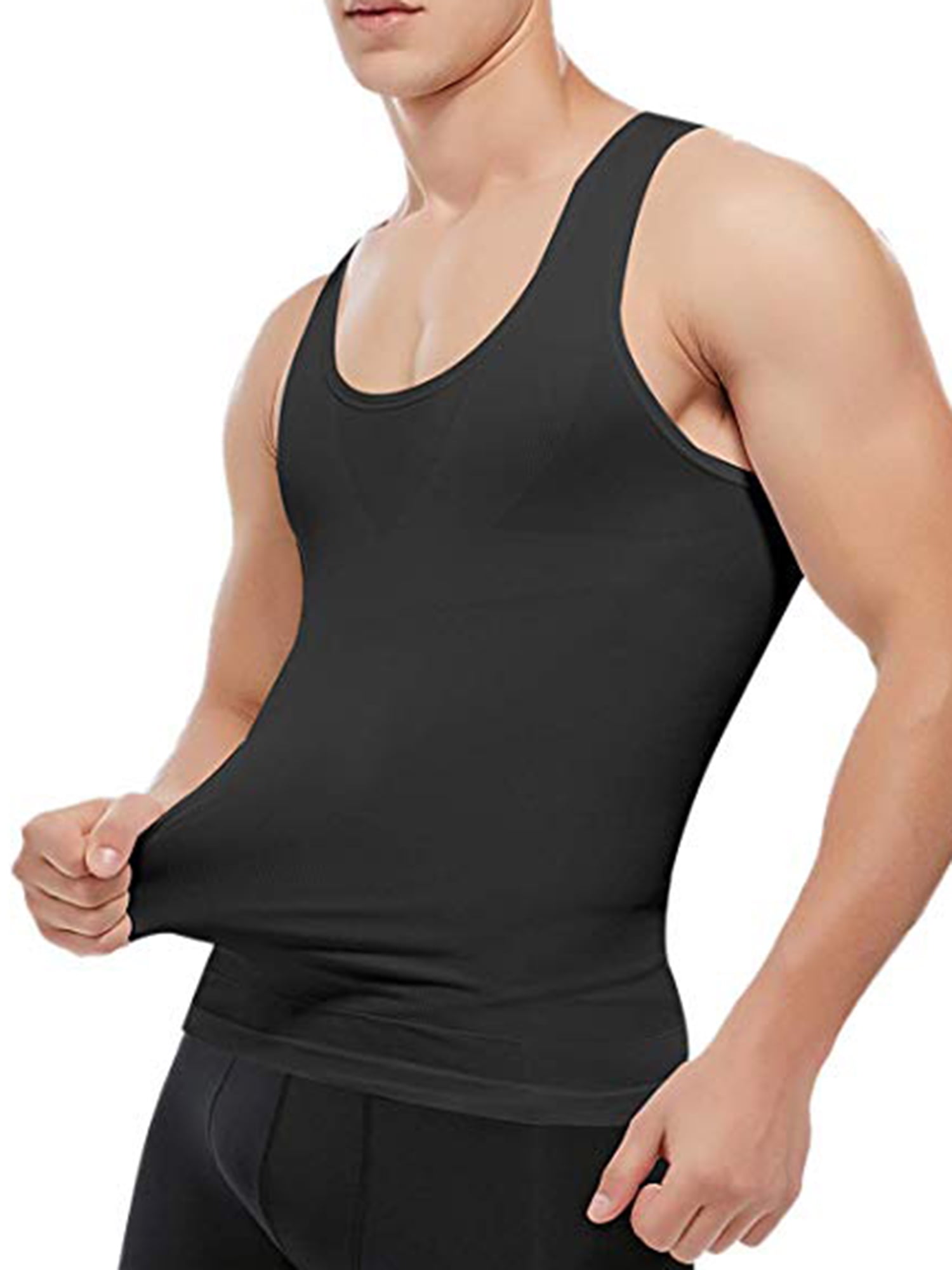 Men Slimming Body Shaper Vest Chest Compression Shirt Abs Abdomen Slim Tank Tops 