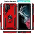 thumbnail image 2 of Phone Case for Samsung S22 Ultra Case Samsung Galaxy S22 Ultra Phone Case, Military Grade, Heavy Duty, with Ring Holder Stand, Support Magnet Car Mount for Samsung Galaxy S22 Ultra Case Red, 2 of 12