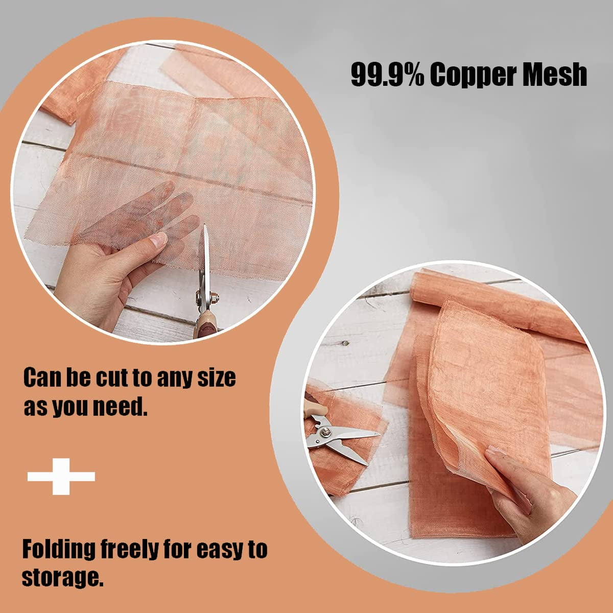 1 Pack 10 Mesh 99.9% Pure Copper Screen Woven Mesh Screen, Copper Mesh Cloth Fine Mesh,19.68x39.37 Inch
