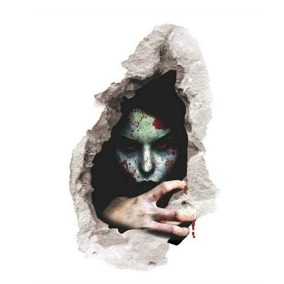 Vikakiooze Halloween Decorations, Horror Three-dimensional Wall Sticker Bedroom Living Room Decoration Broken