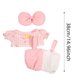 thumbnail image 2 of Ropa de repuesto para muñecas de 38 cm. Ropa de muñeca. Top con lazo. Peto. Tres piezas (muñeca no incluida)., 2 of 3