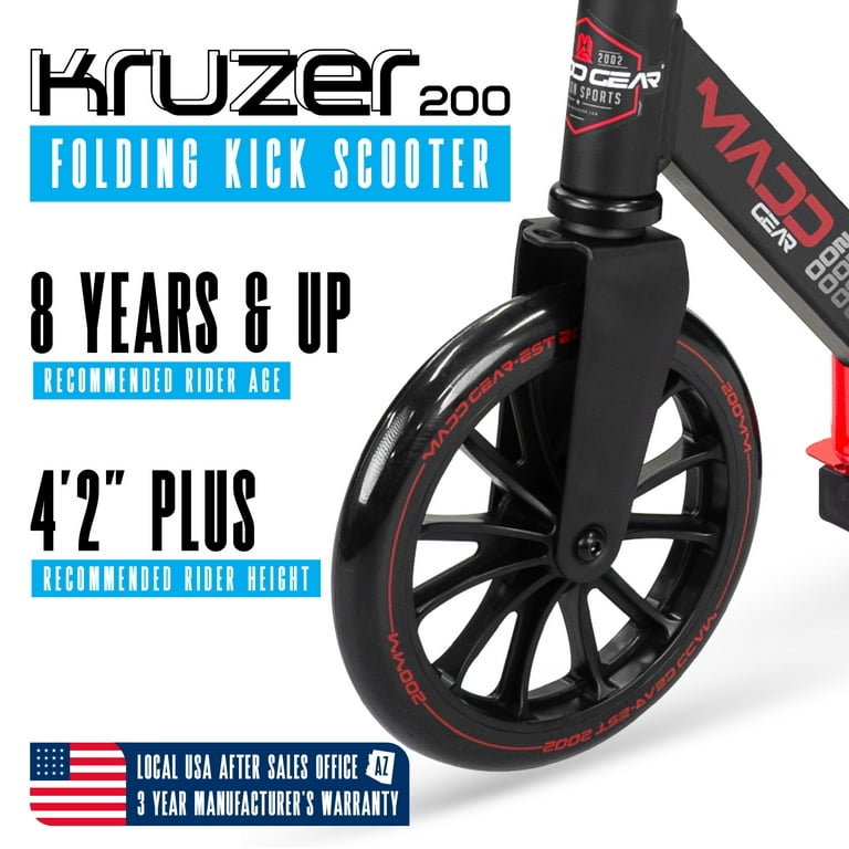 Madd Gear Kruzer 200mm Scooter - Easy Folding, Height Adjustable