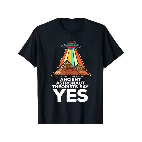 T Shirt Men'S UFO & Pyramid Graphic Casual Short Sleeve Crewneck