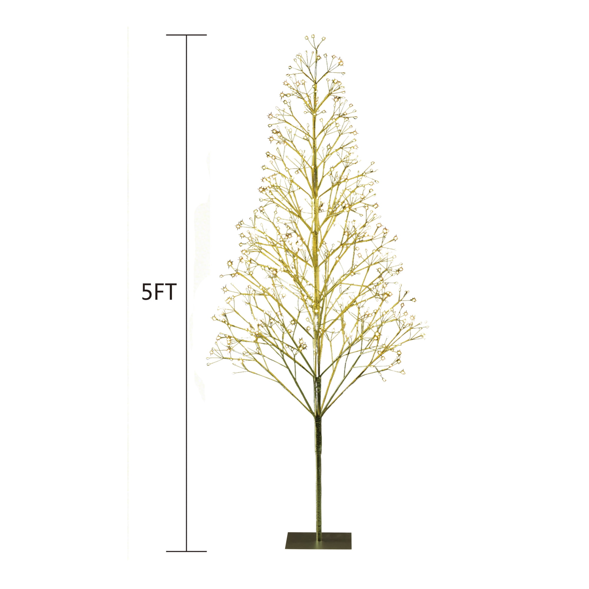 Pre-Lit 650 Warm White Twinkling LED Starburst Tree, 5 ft, by Holiday Time