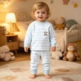 thumbnail image 6 of CAUYDY Children Girl Pajamas Kids Picture Outfits 5T 6T 7T 8T 9T 10T Long Sleeved Shirt and Pants Fall Winter Set Girls Sleepwear Sizes 130,Blue, 6 of 8
