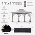 thumbnail image 3 of Bezseller 11x11 Pop up Gazebo, Outdoor Waterproof Gazebo Tent for Outdoors, Light Gray, 3 of 12