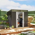 thumbnail image 1 of Garden Shed, Charcoal Grey, Galvanised Steel, Sliding Lockable Doors, Ventilation & Clear Windows, 1 of 7