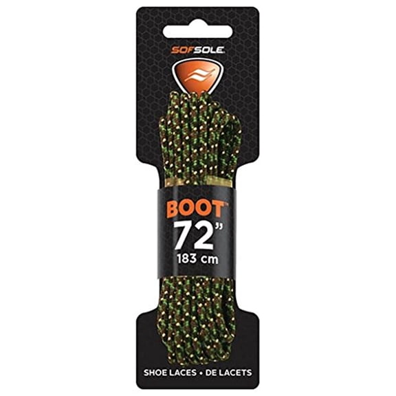 Sof Sole Round Boot Laces Green Camo 72 Inch