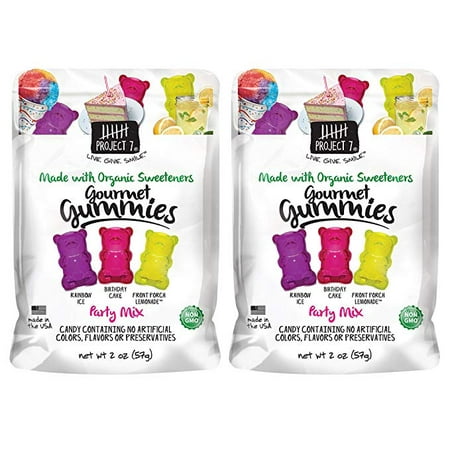 Mix Gummy - Project 7 Limited Edition Special Flavor Gourmet Gummy 2oz, 2 Packs (Party Mix)