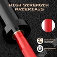thumbnail image 3 of Royalbelle Black Red Barbell Bar, 2 Inch Weight Bars with 25 mm Knurled Grip, 3 of 6