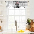 thumbnail image 4 of Tie Up Valances for Windows, Floral Animal Adjustable Valance Curtains Window Treatment for Living Room/Bedroom, Grey Country Vintage Farm Cow Flowers Rod Pocket Kitchen Curtains & Drapes 54x18 Inch, 4 of 9
