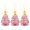 Pink, variant on Mr. Christmas 5 in. Set of 3 Nostalgic Ceramic Tree Ornament- Red with White Bulbs