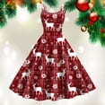 thumbnail image 2 of UngA Dress for Christmas for Women 1950s Vintage Sleeveless Spaghetti Strap Dress Xmas Printed Prom Party Dress for Women,Size M, 2 of 4