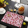 thumbnail image 4 of Placemats Flax Linen Placemats Set of 4, Flax Machine Washable Durable Linen Table Mats, Heat Resistant Wrinkle Free Place Mats for Dining Table, Strawberry Flowers Design for Berry Enthusiasts, 4 of 6