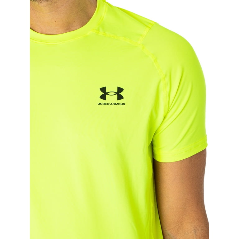 Under Armour HeatGear Fitted Short Sleeve T Shirt Yellow