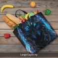 thumbnail image 7 of Japuie Cool Blue Light Wolf Print Tote Bags, Shoulder Bag with Zipper Closure, Top Handle Handbag,Shopping Bags,Travel Shoulder Bag ,Suitable for Gym Shopping, Work, and School, 7 of 7