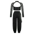 thumbnail image 2 of Alvivi Girls 2 Piece Hip-hop Dance Outfits Sequin Long Sleeve Crop Top with Cargo Pants Streetwear Black 10, 2 of 7