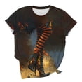 thumbnail image 6 of Women's Witch Legs Graphic Tees Halloween Shirts Short Sleeve Crewneck Fall Tops Cute Casual T-Shirts Novelty Holiday Party Blouse Comfy Everyday Wear, 6 of 6