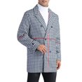 thumbnail image 4 of INSPIRE CHIC Plaid Overcoat for Men's Notch Collar Single Breasted Checked Winter Trench Coat S Black White, 4 of 6