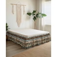 thumbnail image 2 of Dog Paws Bed Skirt Queen Size 18" Drop Teal Brown Wood Grain Vintage Ruffled Wrap Around Bed Skirts Adjustable Elastic Bedskirt Dust Ruffle for Queen Size Bed, 2 of 7