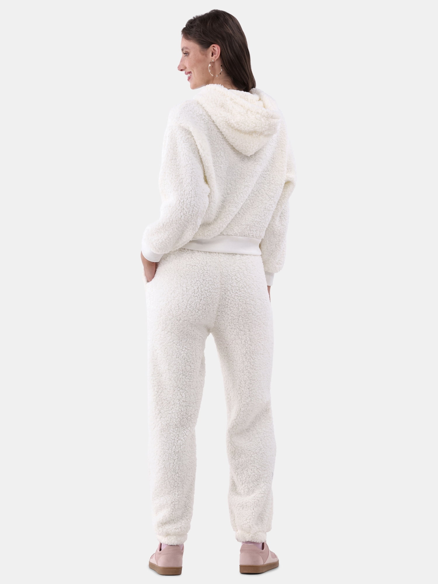 No Boundaries Teddy Fleece Hoodie and Joggers Set, 2-Piece, Women's and  Women's Plus - Walmart.com