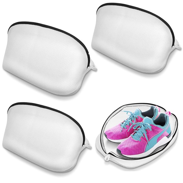 BEMS-4pcs Bolsa de lavado de zapatos para lavadora, malla fina para lavado de zapatos