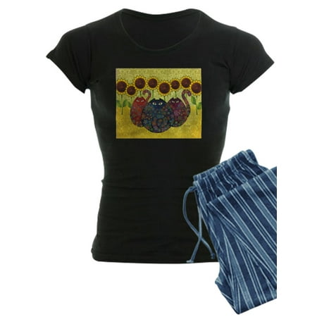 

CafePress - Cats And Sunflowers Pajamas - Women s Dark Pajamas