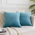thumbnail image 2 of 2 Pack Throw Pillow Covers, Decorative Lumbar Pillow Covers, Solid Sofa Pillows, Soft Velvet Pillow Case, Square Accent Cushion Covers for Sofa Couch Bed Chair, 2 of 7