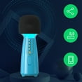 thumbnail image 3 of Micrófono de con Bluetooth, sistema dinámico Dual, altavoz portátil de 1 canal, grabador para fiestas, adultos, adolescentes, niñas y Azul perfke Micrófono de Karaoke, 3 of 9