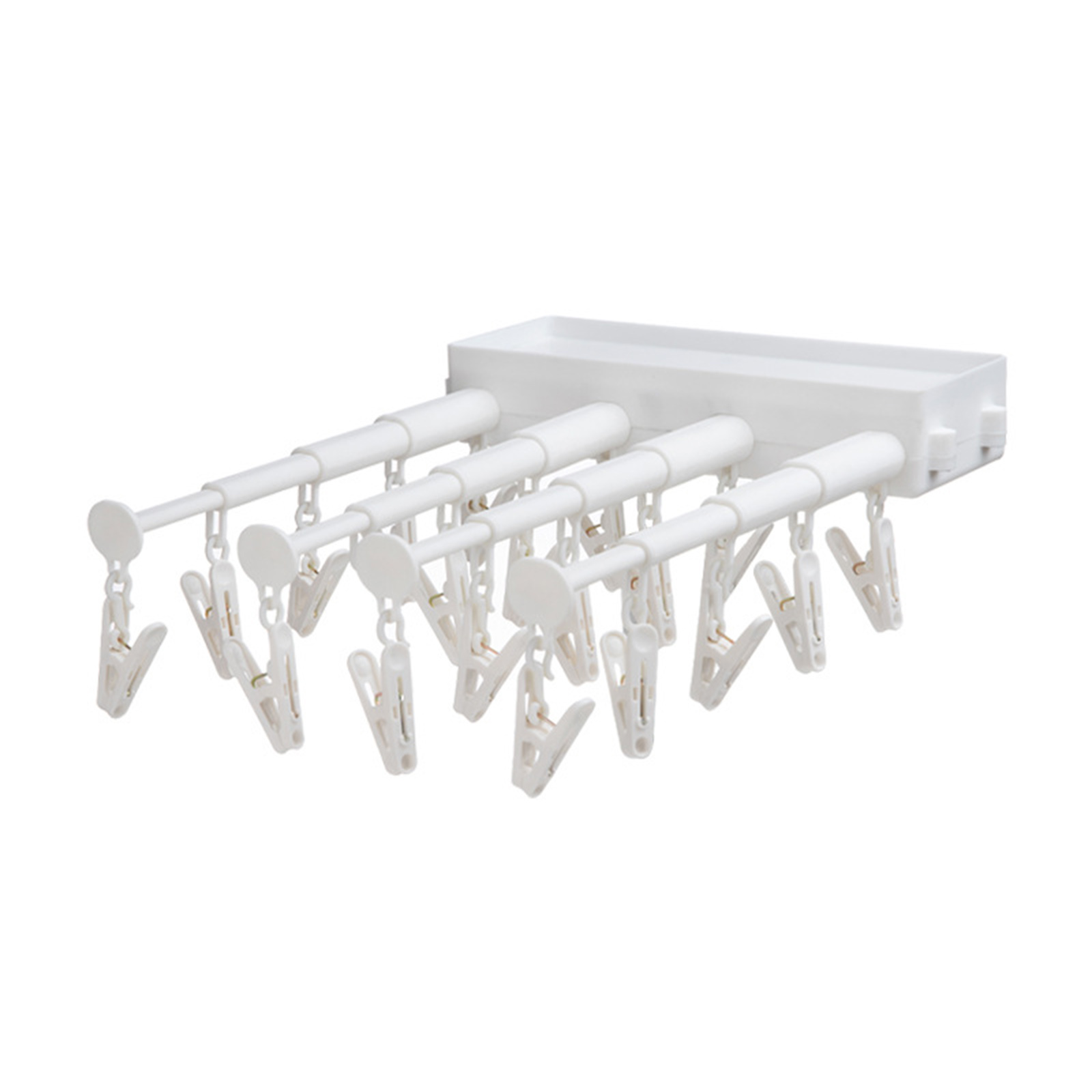 Buy Laundry Drying Rack 20 Clips Wall Mounted Folding Clothes Drying