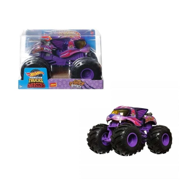 Vehículo de Juguete Hot Wheels Monster Trucks Scratch Attack Escala 1:24