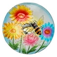 thumbnail image 2 of Alpine Corporation - Glass Stake Bird Bath with Flowers and Bee, Floral Décor for Lawn & Garden, 25’’ Tall (Multicolor), 2 of 11