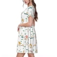 thumbnail image 2 of Fotbe Cartoon House Vestido Largo de Moda para Mujer, Vestido Tipo Camiseta con Manga Corta y Estilo Casual a Rayas y Bloques de Color, 2 of 6