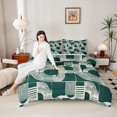 thumbnail image 4 of Feelyou Chic Minimalst Teens Bedding Comforter Set, Stripes Lines Dark Green Twin Comforter Sets, Vintage Simple Fashion Reversible Bedding Set, Luxury Bedroom Decor, 2 Pieces, 4 of 8