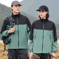thumbnail image 4 of XPMWRP Women's Color Blocked Windproof Jacket Long Sleeved Zipper Casual Lapel Coats Warm Winter Trendy Clothes with Pockets Green XXXXL, 4 of 6