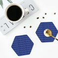 thumbnail image 4 of Gaeub Blue Lantern Shapes Print 4 Pcs Leather Coasters for Drinks ,Drink Coasters Sets,Drink Table Cup Coasters for Living Room Kitchen Coffee Decor-Hexagon, 4 of 6