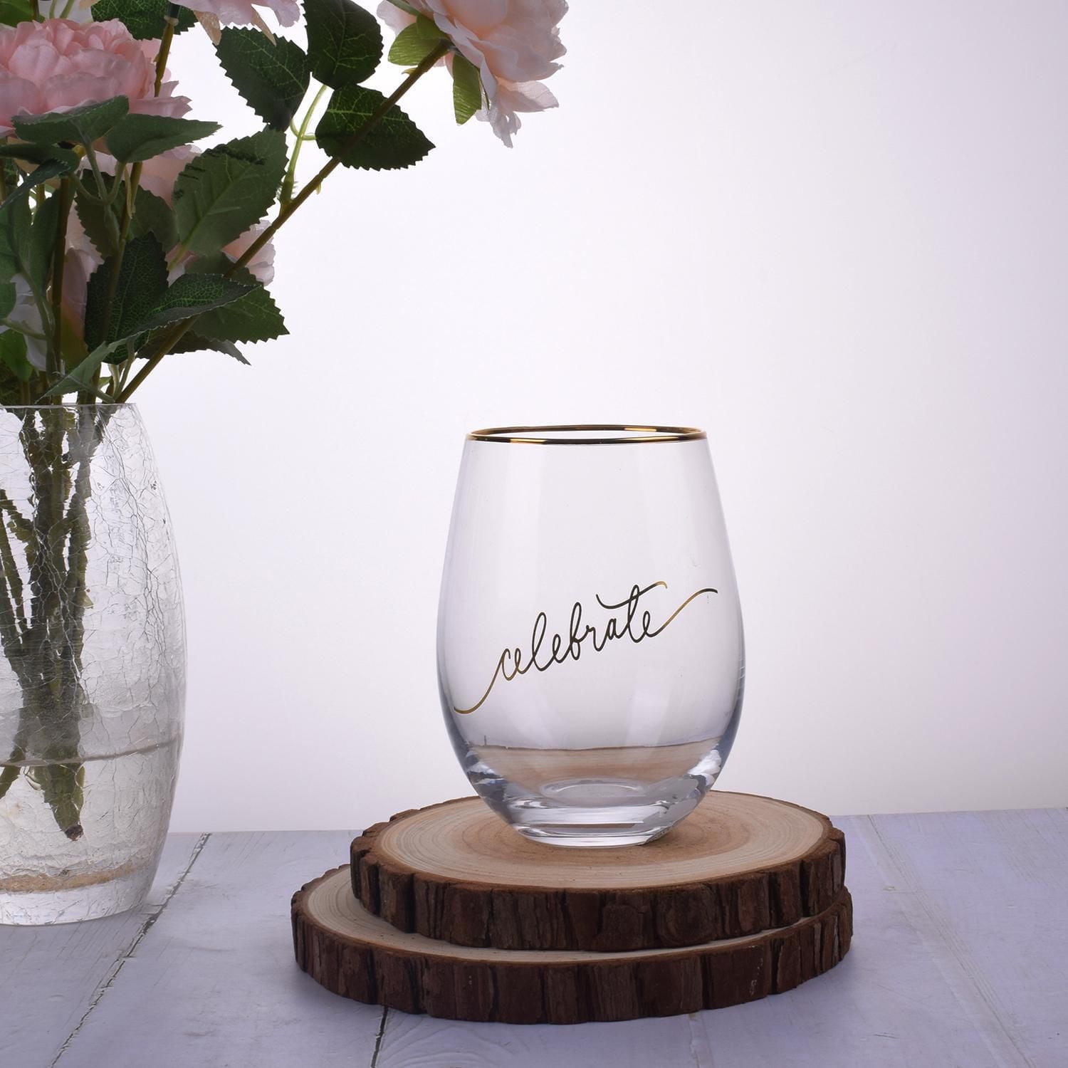 Brillant design verre à vin clair sans tige/verre à vin sans tige polyvalent