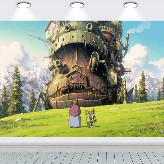 Howl's Moving Castle Taspestry Wall Decor Birthday Banner Backdrop Background Party Supplies Taspestry Poster