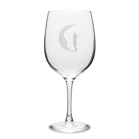 Golfer Wine Caddie - Golfer 19 oz. Deep Etched Wine Glass