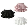 thumbnail image 4 of GYRATEDREAM Girls Pleated Skater Skirt with Shorts Baby Kids Layered Ruffle Flowy A-line Skirt Teen High Waisted Flared Mini Short Skirts for 2-15 Years, 4 of 4