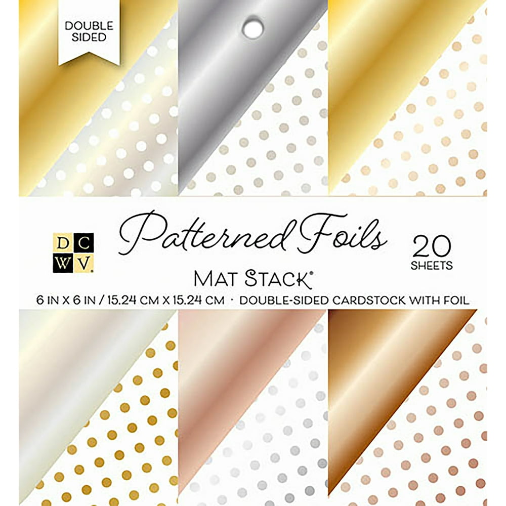 DCWV DoubleSided Cardstock Stack 6"X6" 20/PkgPatterned Foils