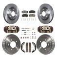 thumbnail image 1 of Transit Auto Front Rear Disc Brake Rotors Semi-Metallic Pads and Drum Kit (9Pc) for Car Hyundai Elantra K8S-103784, 1 of 11