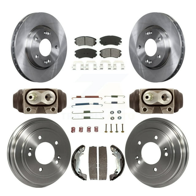 Transit Auto Front Rear Disc Brake Rotors Semi-Metallic Pads and Drum Kit (9Pc) for Car Hyundai Elantra K8S-103784