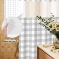 thumbnail image 4 of No Hook Shower Curtain, Grey Checked Shower Curtains for Bathroom with See Through Top Window, Farmhouse Buffalo Plaid Minimalist Grid Waterproof & Washable Bath Curtain 66"x72", 4 of 9