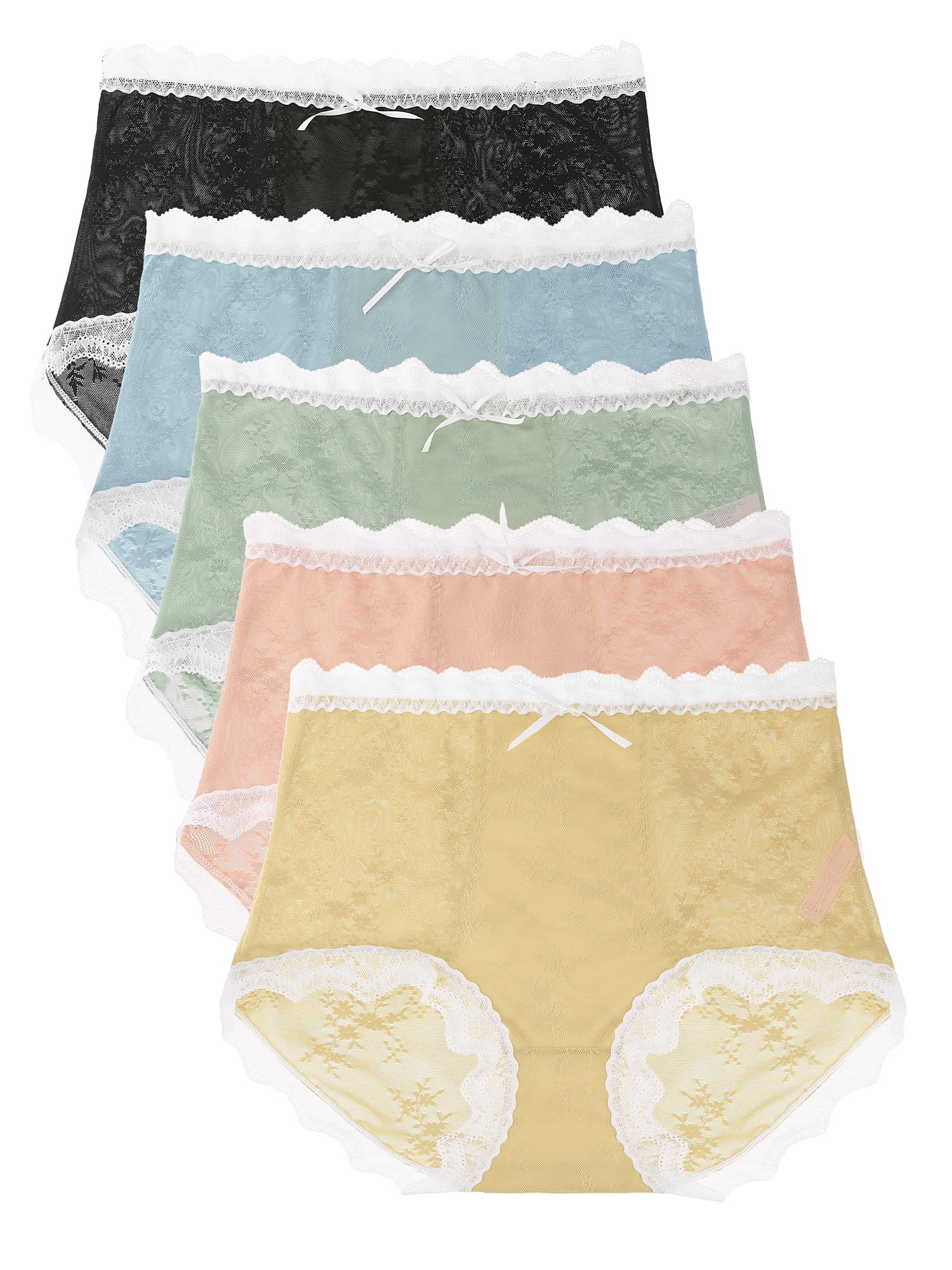 Agnes Orinda Juniors Plus High Waisted Lace Cotton Underwear Ladies