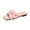 Pink, variant on Women's Bow Slide Sandals, Square Toe Flat Slippers, Leather Slide Shoes, Women's Bow Flat Sandals Dressy Square Open Toe Wedding Dress Summer 2026 Comfortable Slip On Slide Sandals, Pink 5.5
