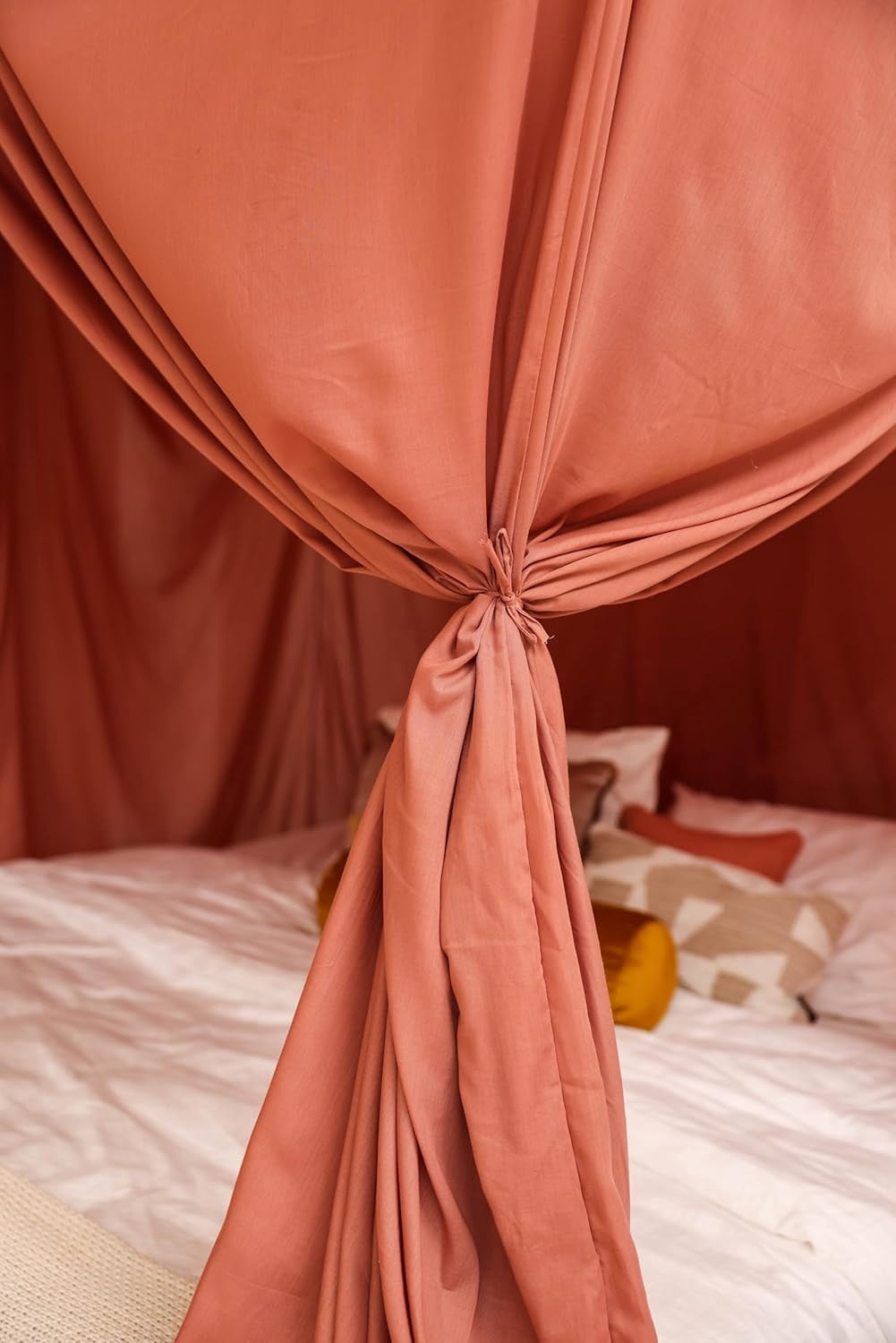 Pink Bed Canopy for Queen and King-Sized Beds | Bedroom Decoration for Teens or Adults | Rectangular Shape Insect Netting | Mosquito Net in Multiple Colors and Sizes
