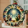 thumbnail image 5 of HomeDM Nativity Scene Ornaments 20cm/7.87" Xmas Pendant 2D Flat Acrylic Christmas Tree Hanging Ornaments for Holiday Party Window Decor Gifts for Women Men, 5 of 6