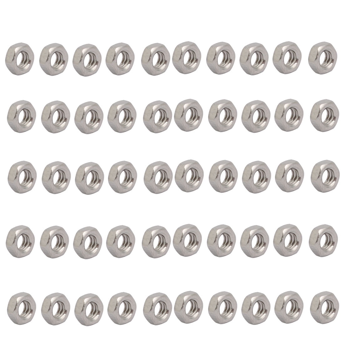 60pcs 1/8-40 English 304 Stainless Steel Hex Nuts | Grade 4.8, Inch Thread, For DIY, Machinery, Repair Projects
